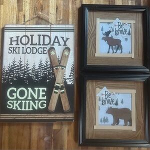 Rustic Cabin 3 piece wall decor set